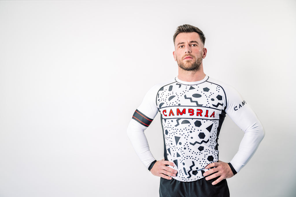 Cambria "Shape Up" BJJ/MMA long sleeve rashguard.